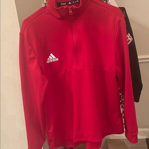 Adidas Bold Red Quarter-Zip Top